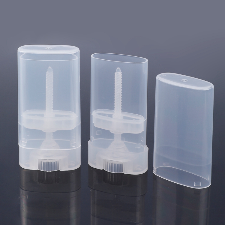 Fournisseurs de bouteilles de bâton de déodorant en plastique rotatif transparent, bâton de déodorant en plastique Pp blanc, récipient de bâton de déodorant de 15 ml